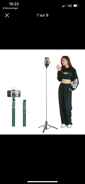 Support portable, 1M70 avec télécommande Bluetooth