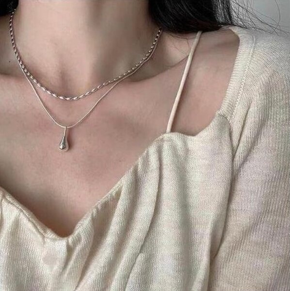 Collier en argent double