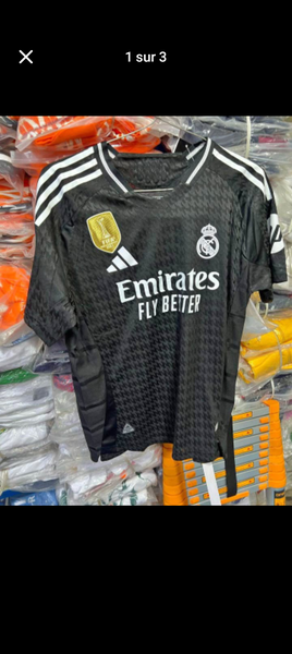 Maillot de football noir adulte