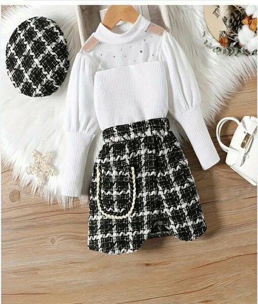 Ensemble fille chic en tweed