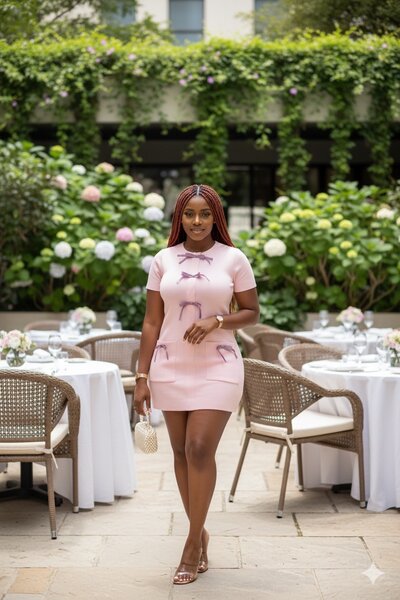 Robe moulante rose élégante