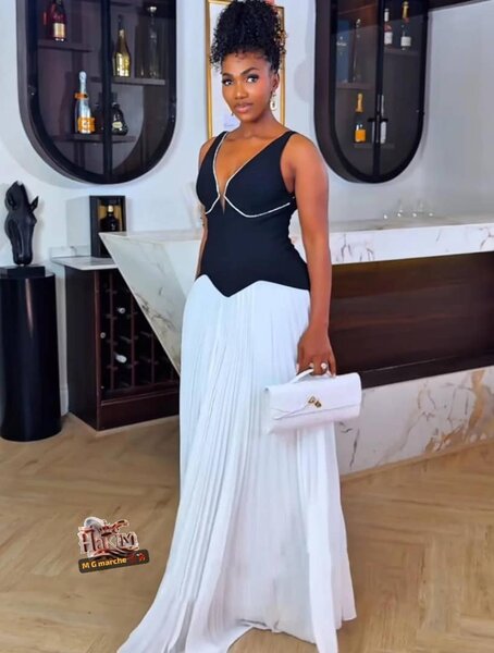 Robe de soirée élégante bicolore