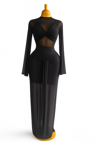 Robe longue noire élégante