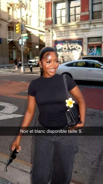 T-shirt Noir Femme Taille S