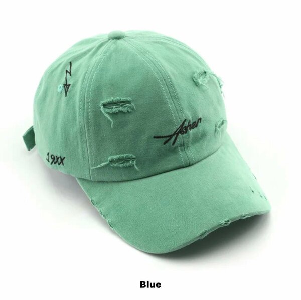 Casquette de baseball en coton avec broderie, réglable, Blue