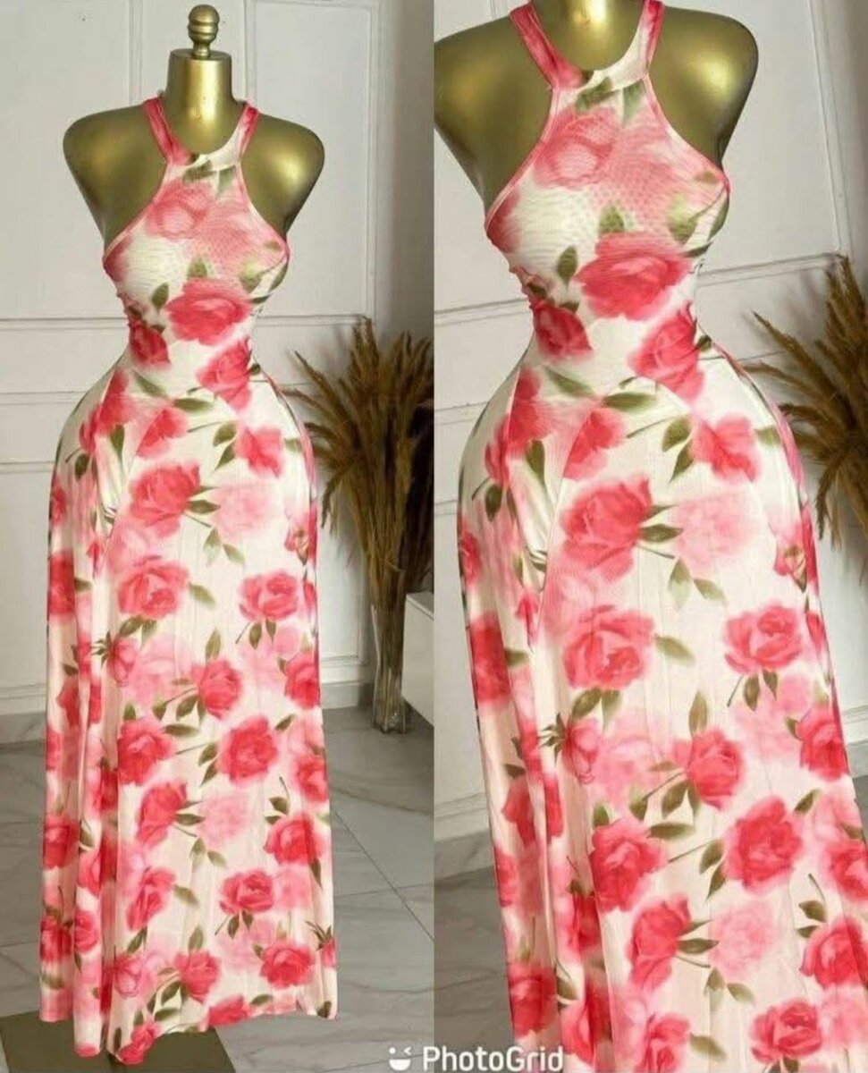 Robe longue à fleurs glamour