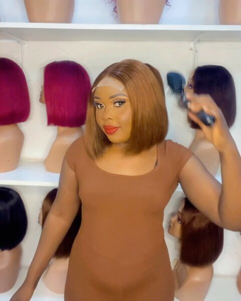 10” coffee brown bob