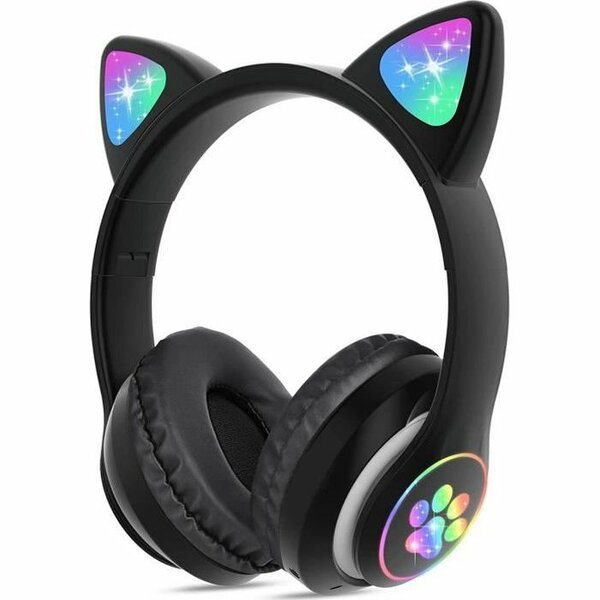 Casque noir avec oreille lumineux , promo fin d'année