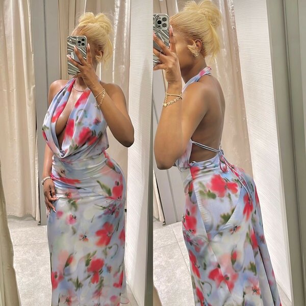 Robe dos nu fleurie élégante