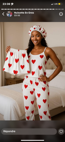 Pyjama Confort Femme avec Bonnet