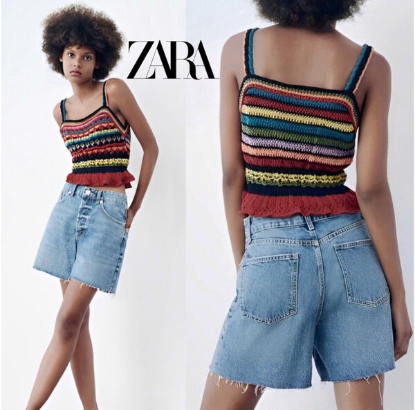 Top friperie multicolore Zara