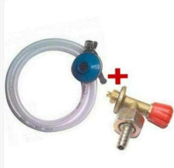 kit détenteur gaz butane avec raccord + adaptateur faitout