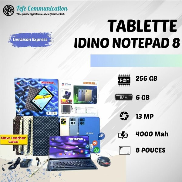 Tablette iDino Notepad 8 - 256GB - 6GB Ram