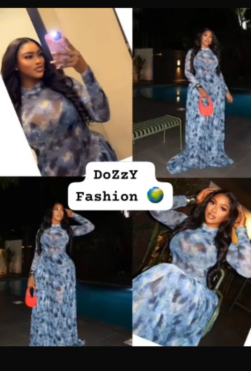 Robe élégante en soie bleue