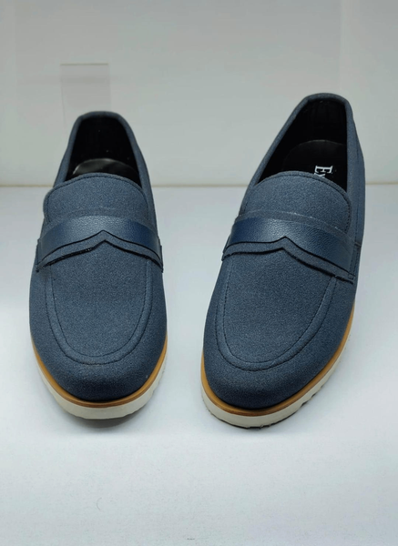 Men's premium quality leather blue loafers