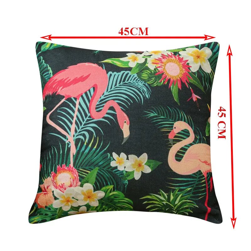 Coussin Tropical Flamants Roses