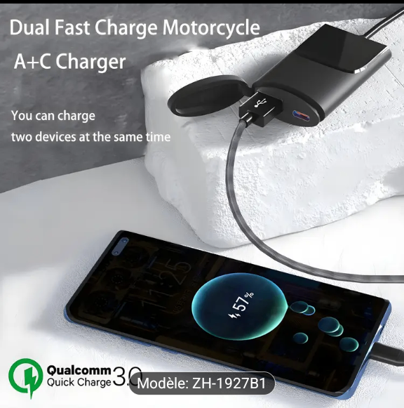 Chargeur Moto QC 3.0 USB