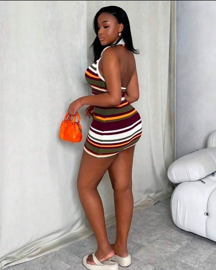 Robe rayée moulante tendance