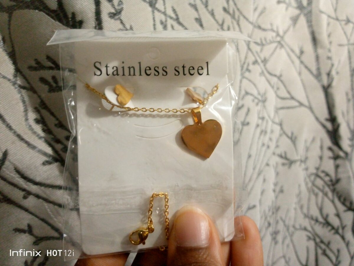 Parure en acier inoxydable doré