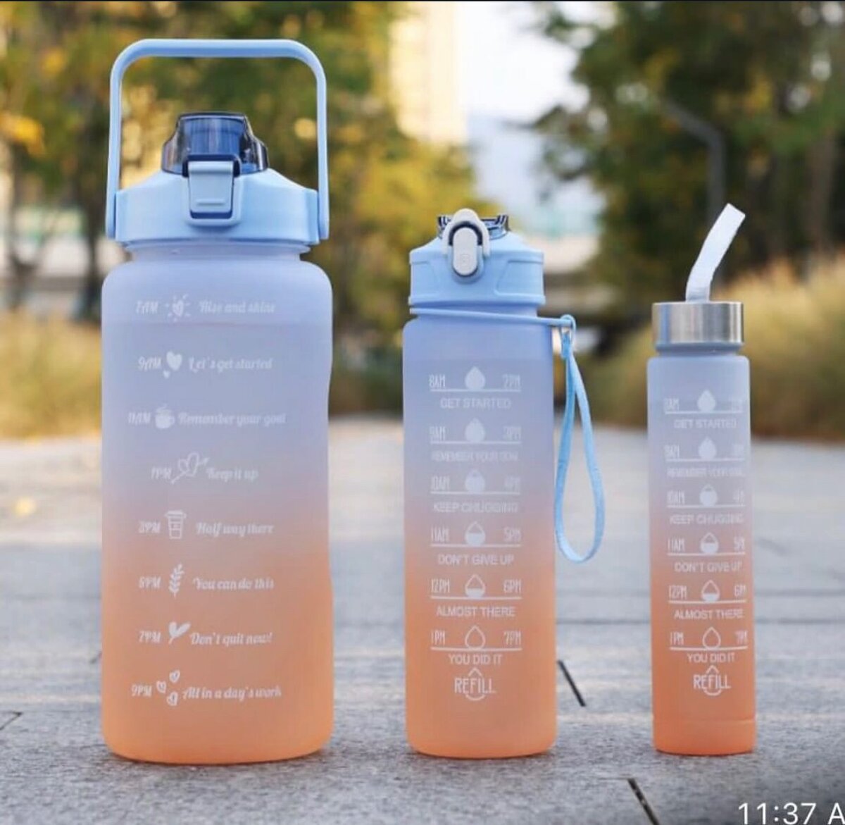 3 IN 1 MOTIVATIONAL WATER BOTTLE
