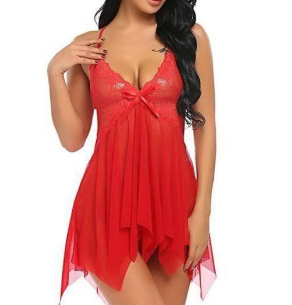 Babydoll sexy rouge dentelle