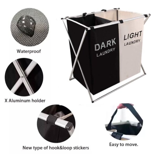 2 Sections Laundry Bag