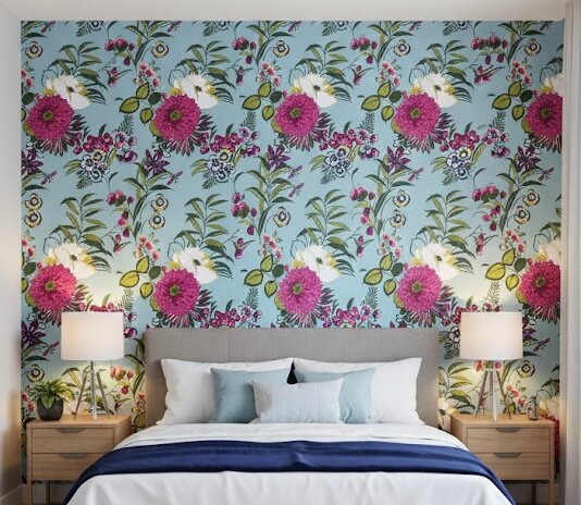 Papier peint floral vibrant