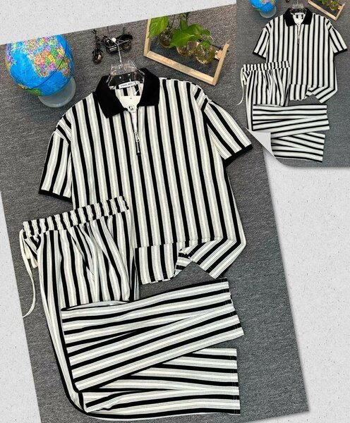 Ensemble rayé chic femme