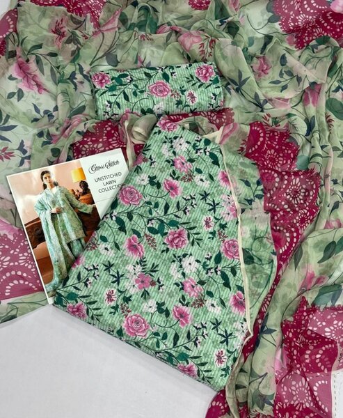Lady's 3pc Unstich Suits Lawn Colection 2025