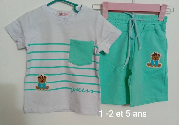 Ensemble enfant été ours