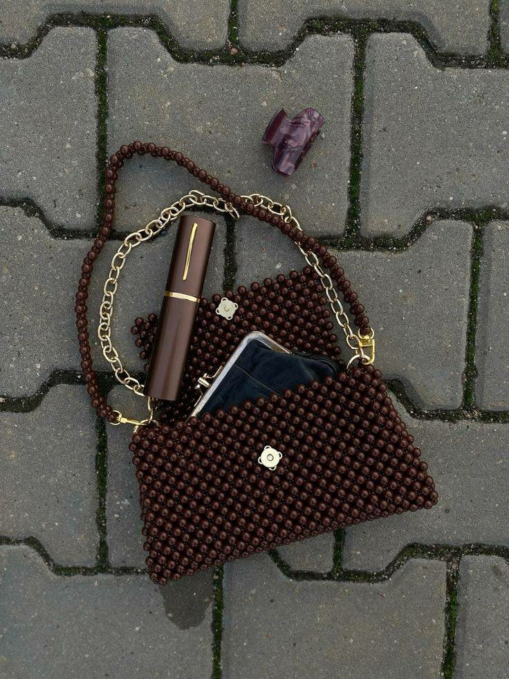 Sac bandoulière perles chic