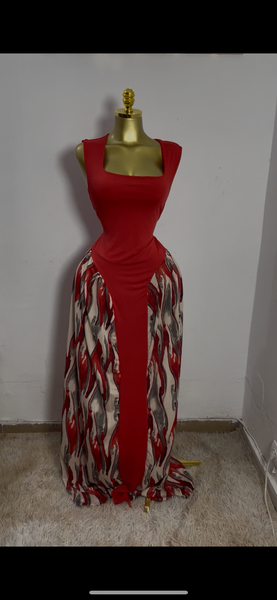 Robe Longue Bicolore Élégante