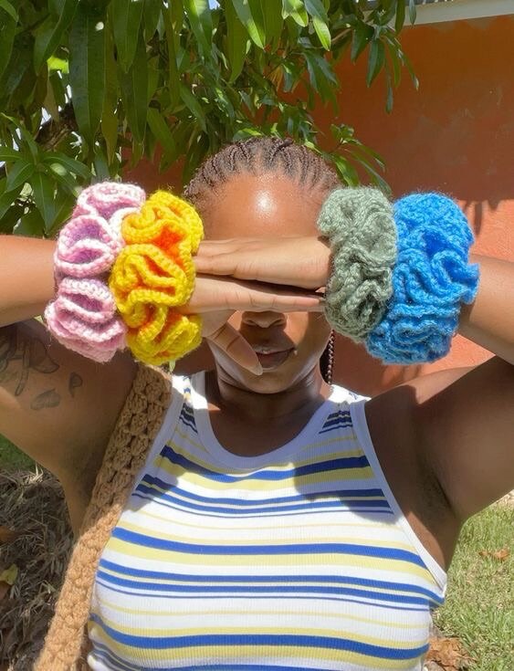 Chouchou scrunchies au crochet