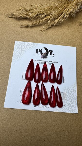 Ongles Press-Ons Rouge cat eye