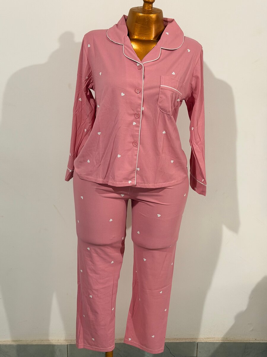 Pyjama en satin rose femmes