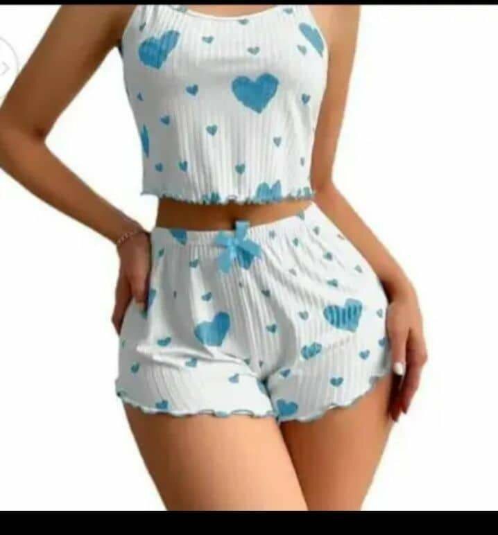 Pyjama d'été à motifs cœur