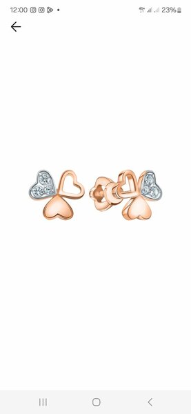 Золотые серьги с фианитом