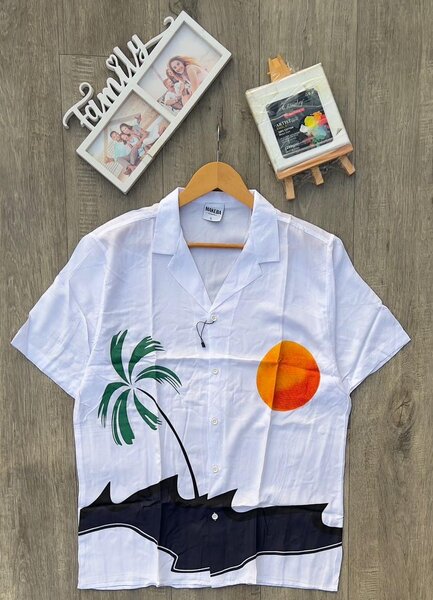 Chemise d'été imprimée palmier