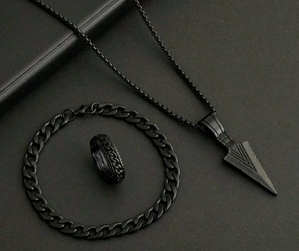 Set de bijoux noir homme