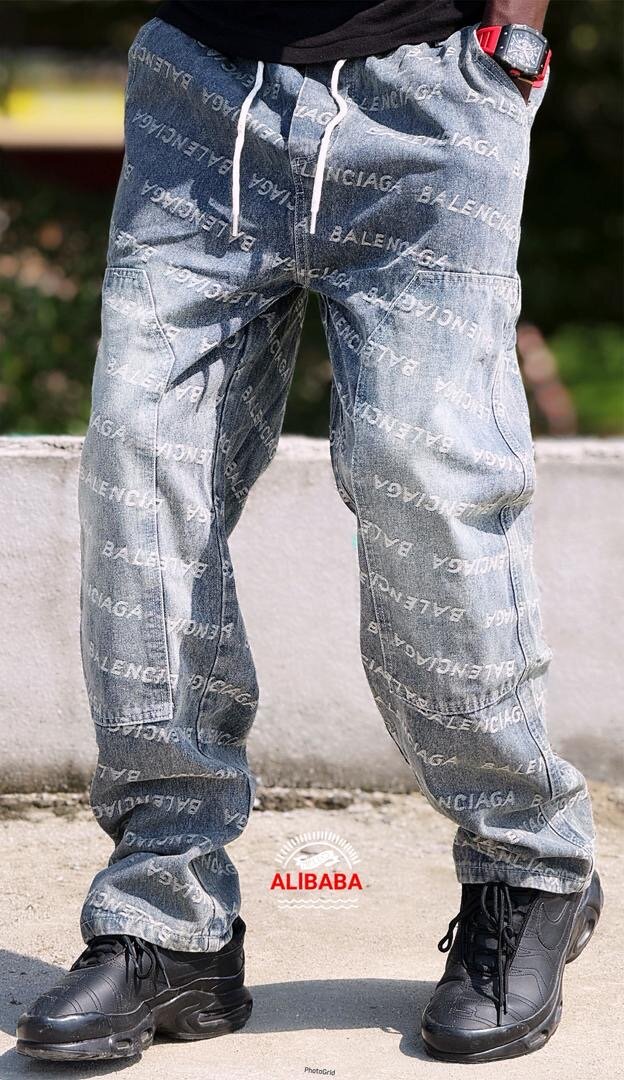 Jean baggy imprimé tendance