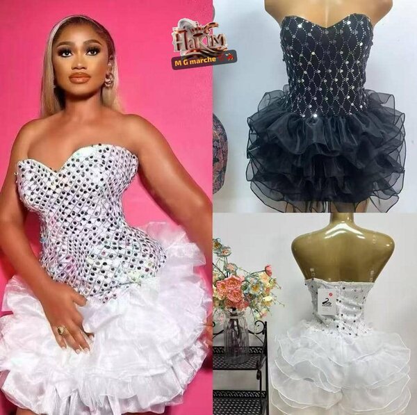 Robe bustier strassée