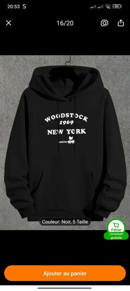 Sweat à capuche Woodstock