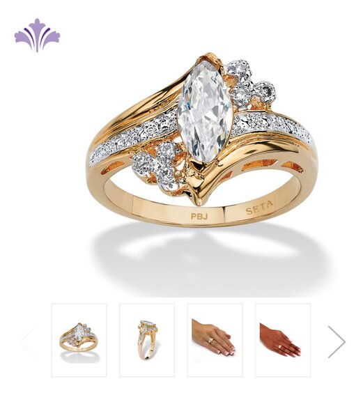 Marquise-Cut Cubic Zirconia Engagement Anniversary Ring 1.03