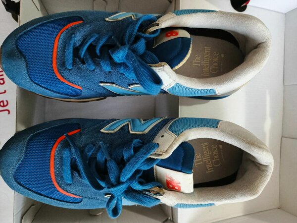 Baskets rétro bleu-orange homme