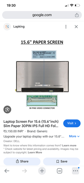 15.6" Laptop Paper Screen