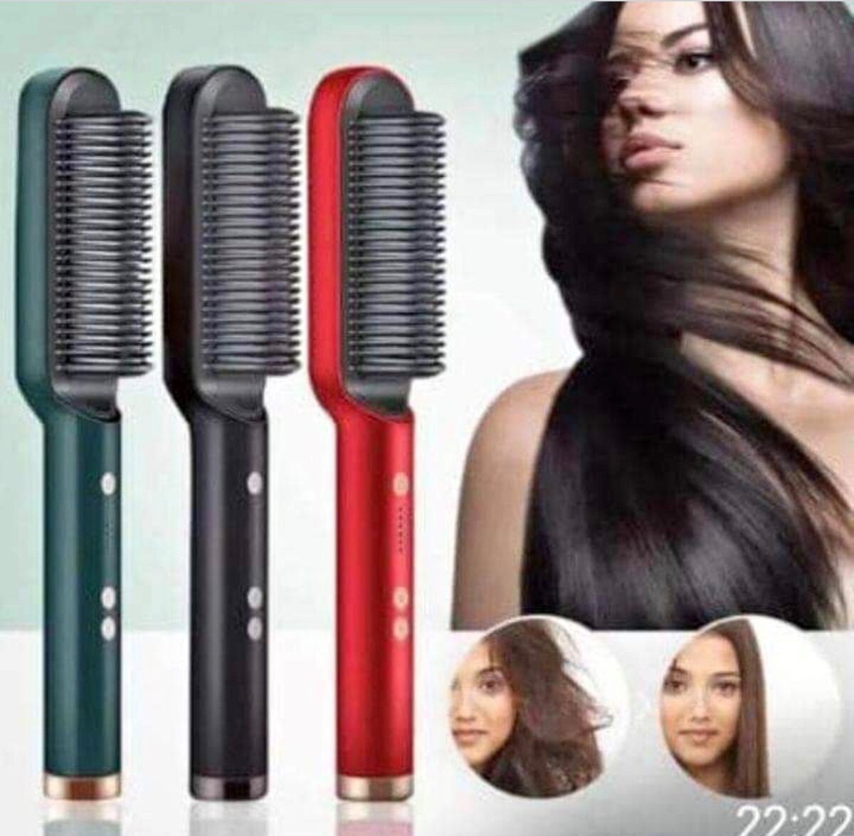 Natural hair hot comb brush