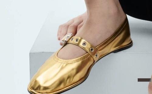 Ballerines dorées Mango