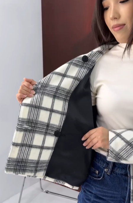 Укороченное пальто в клетку