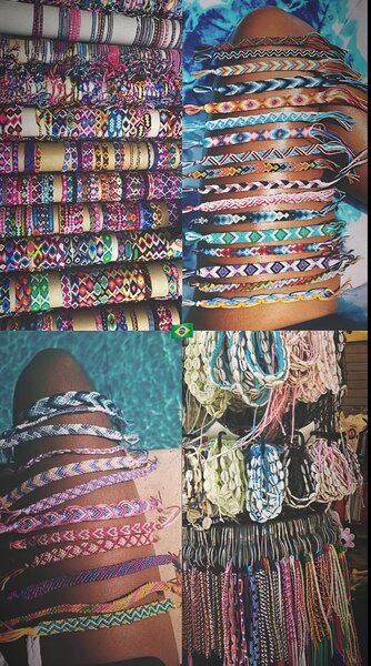 Bracelets en tissu coloré