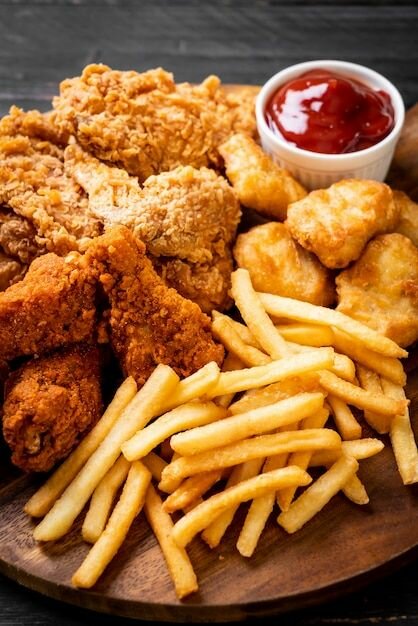 Burger complet/ Frites Alloco et Chicken/ Fish